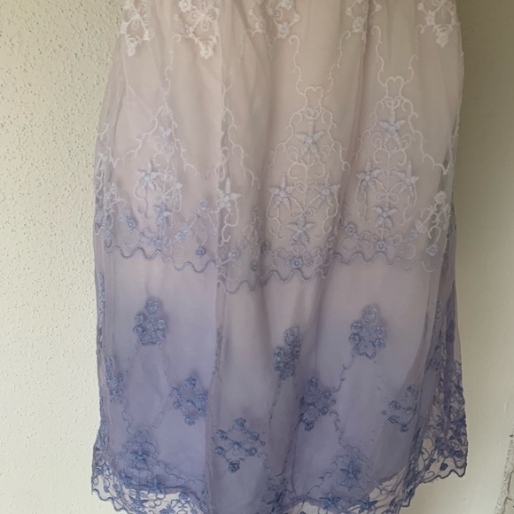 Zara Lacy Embroidered Purple Ombré Dress Size M - Picture 7 of 10